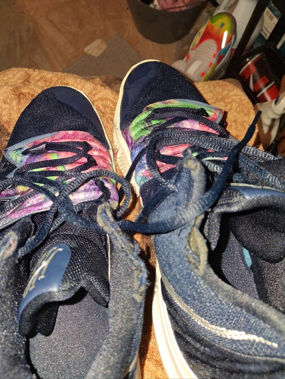 Nike Kyrie Multicolor Basketball Shoes - Navy with Rainbow Accents